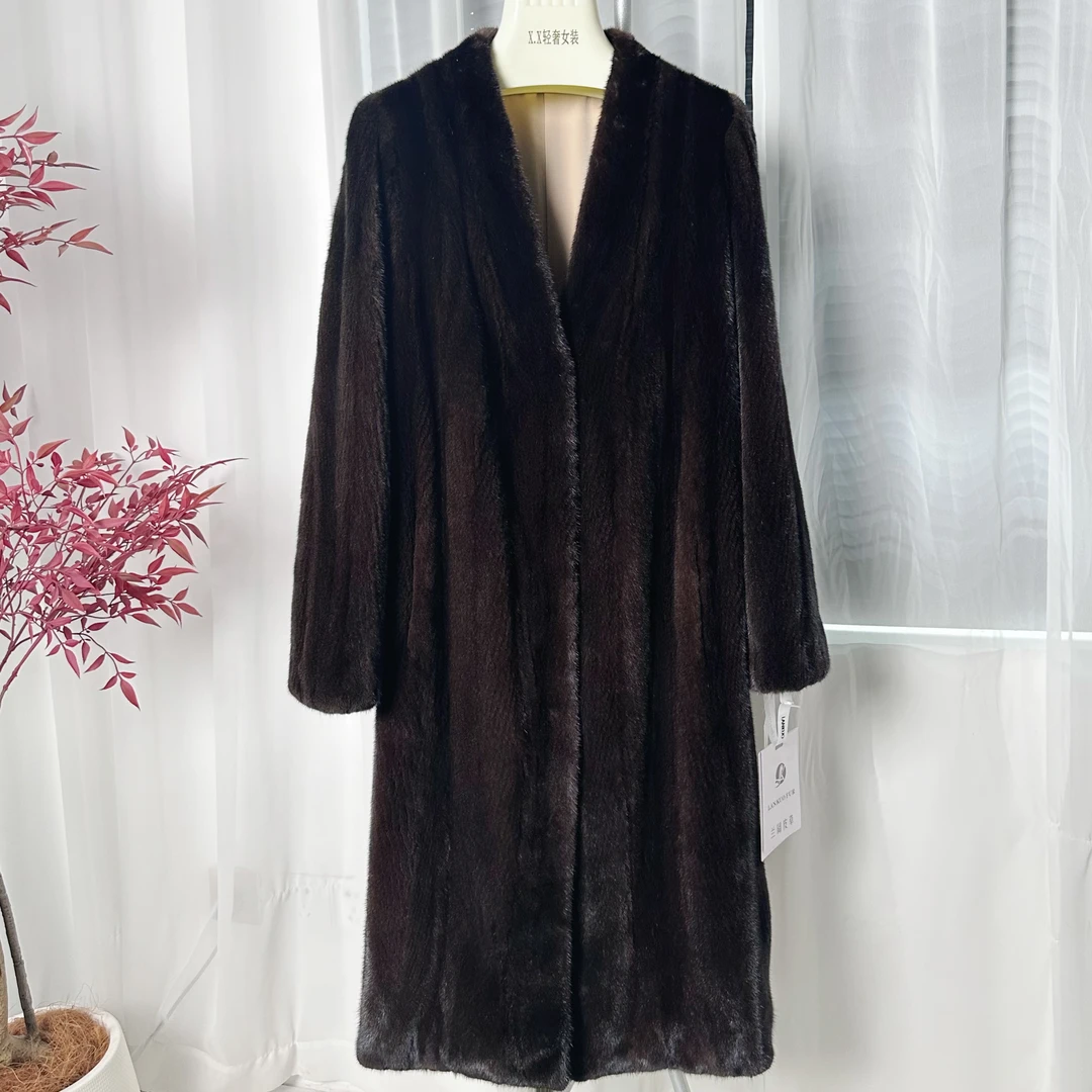 设计师秋冬新款全抽分刀工艺款V领款式  马哈根尼 9261