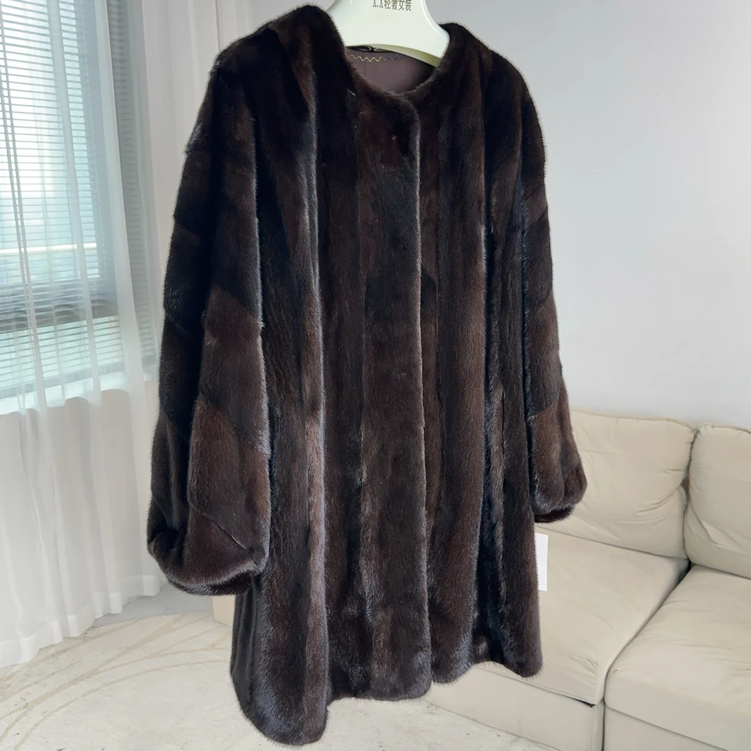 2024设计师 时尚冬季气质显瘦仙女款女士外套2 咖啡圆领