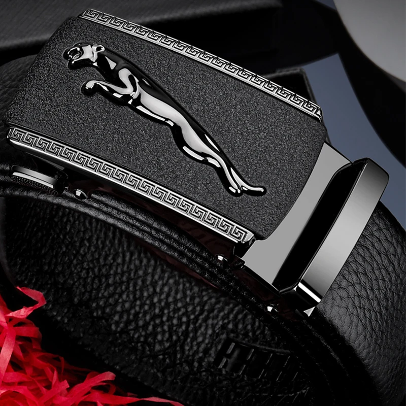 保罗金刚狼男士男款自动扣裤带裤腰带青中年休闲商务百搭真皮牛皮