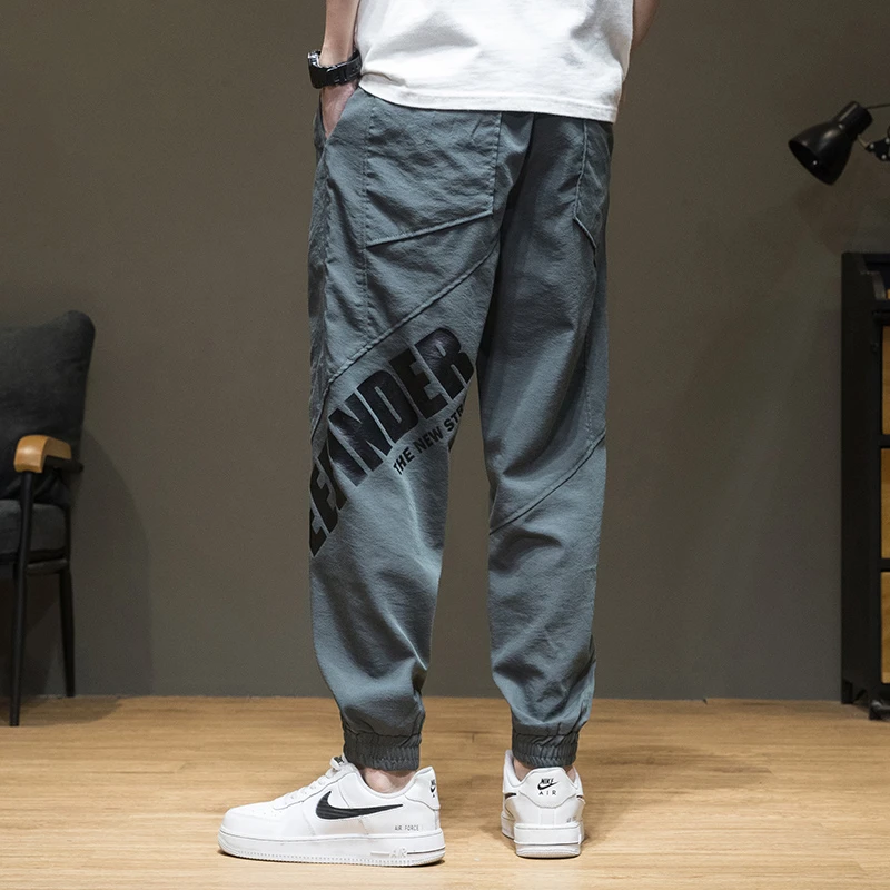 夏季薄款冰丝裤子男宽松大码胖子潮流加肥加大男士速干休闲运动裤