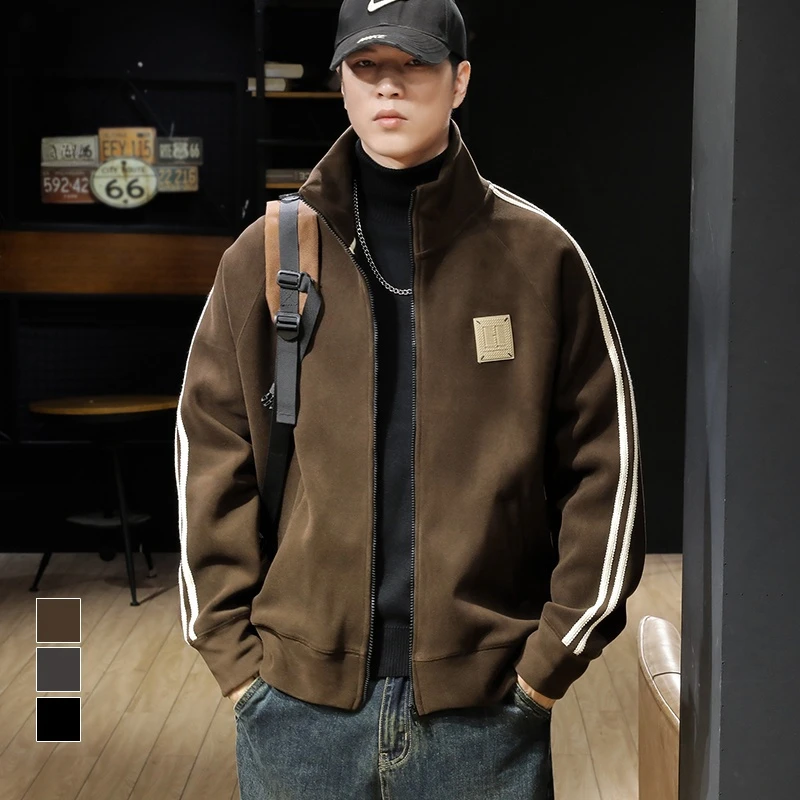 秋冬季2025新款立领拉链开衫卫衣男士潮牌大码夹克高级感运动外套