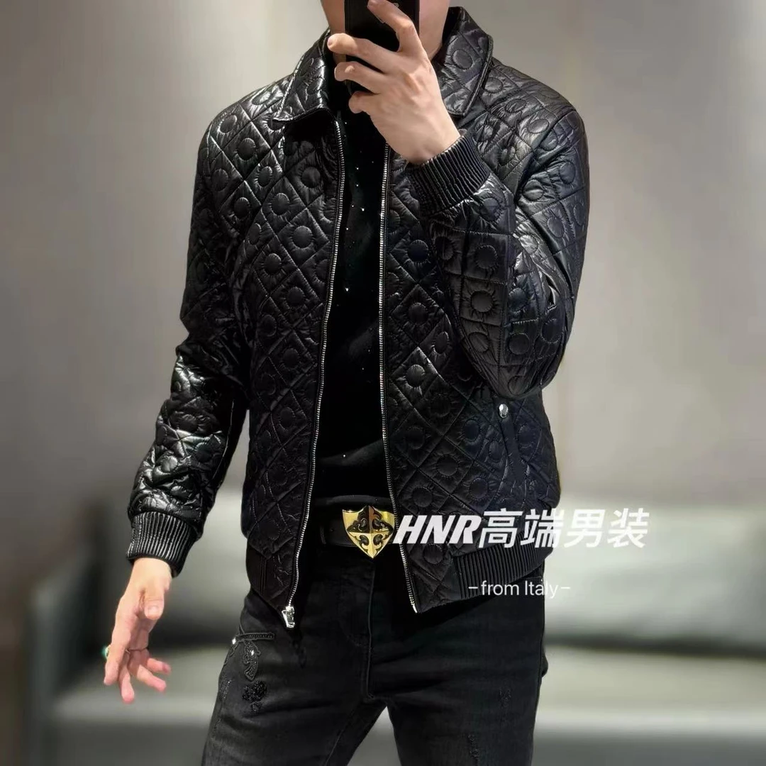 纯色新款高端男士时尚休闲百搭拉链潮流开衫加棉夹克外套9908