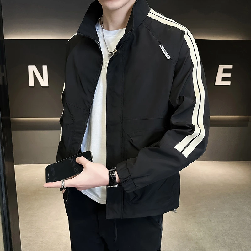 短款立领休闲男外套工装夹克时尚帅气潮流百搭春秋季韩版上衣情侣