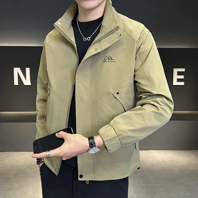 秋季休闲男外套时尚百搭立领工装夹克上衣