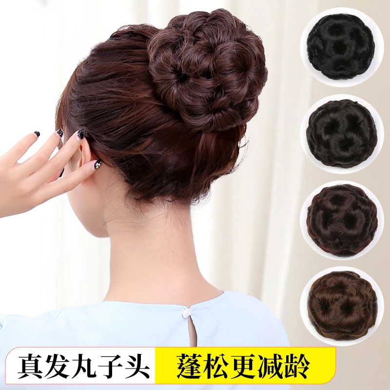 假发女九朵花假发圈丸子头花发包抓夹盘发器夹子卷发发饰假头发