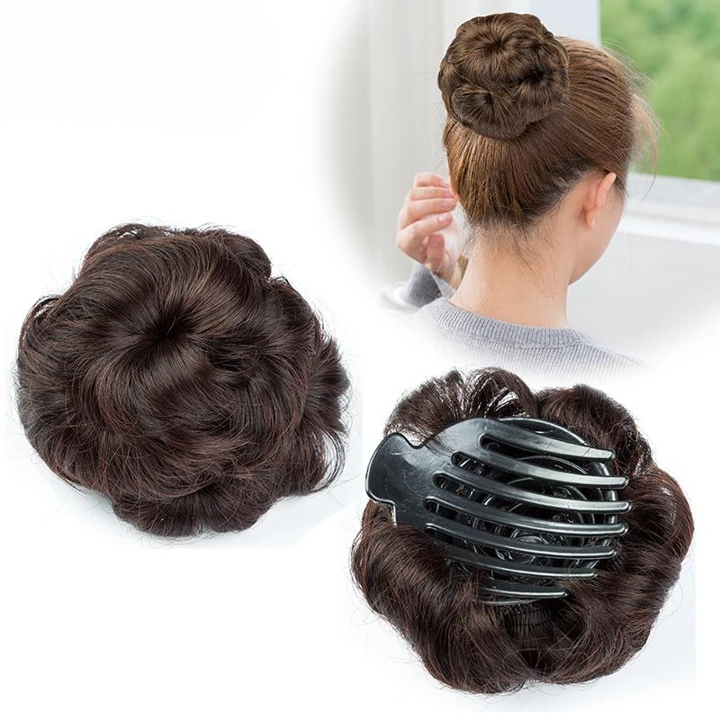 假发女九朵花假发圈丸子头花发包花苞头盘发器夹子卷发发饰假头发