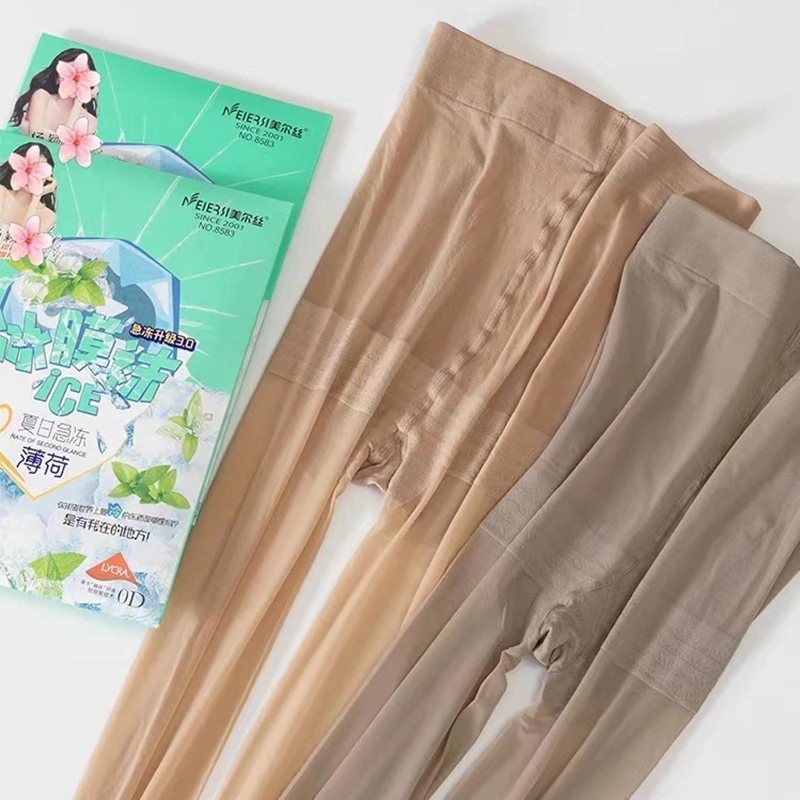 2双0D美尔丝超薄天鹅绒防勾丝自然隐形丝袜脚尖蕾丝加固连裤袜夏