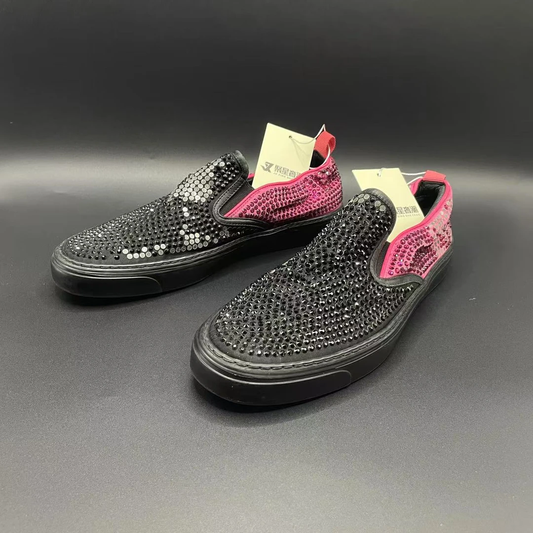 【聚星福利】GUCCI/古驰黑红低帮时尚夏季透气休闲一脚蹬40码cat093