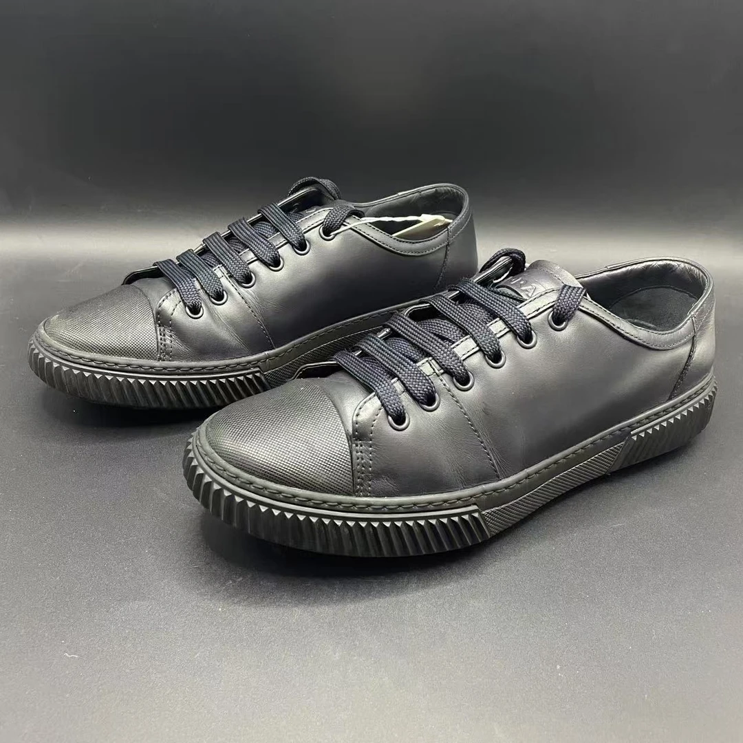 【聚星福利】Prada/普拉达 男士 蓝色贝壳头休闲板鞋 41欧码 cat386