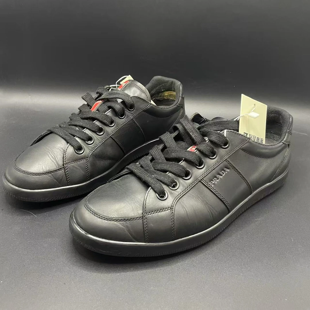 【聚星福利】Prada/普拉达男士黑色时尚百搭低帮板鞋 42.5码 los074