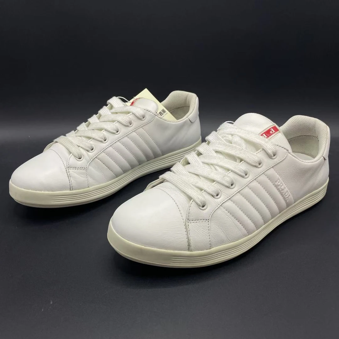 【聚星福利】Prada/普拉达男士白色休闲百搭低帮板鞋 41.5码 cat330
