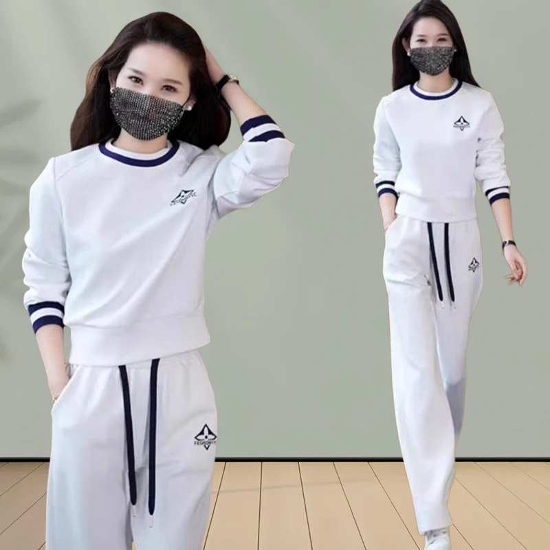 时尚潮流洋气韩版休闲运动两件套女宽松套装2025秋冬新款精品女装