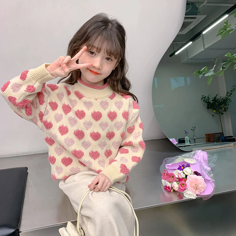 女童半高领毛衣秋冬装2025新款洋气中大儿童毛线衣针织衫时尚休闲