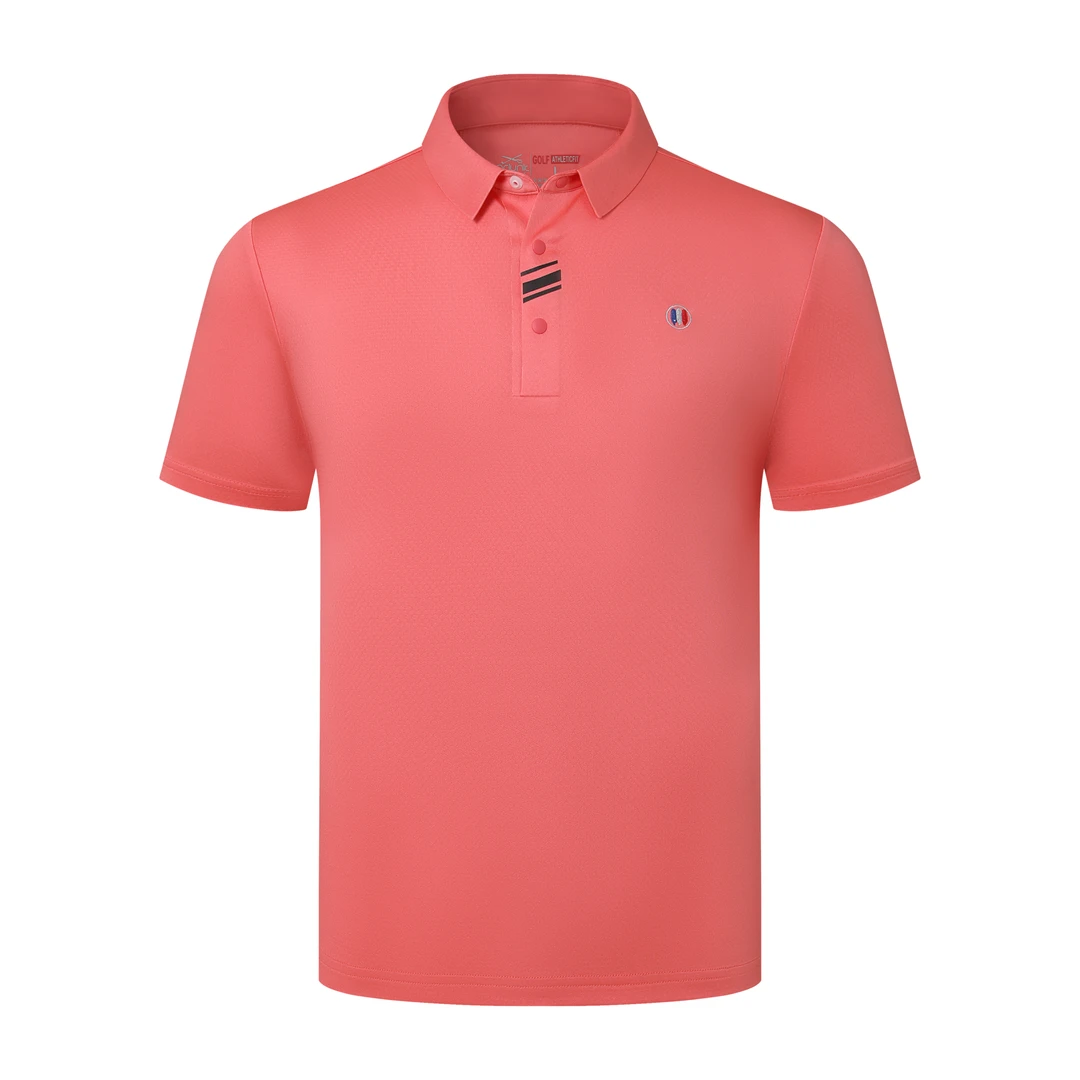 Oclunlc男士运动时尚户外透气半袖桔红色简约宽松男式夏季高弹力