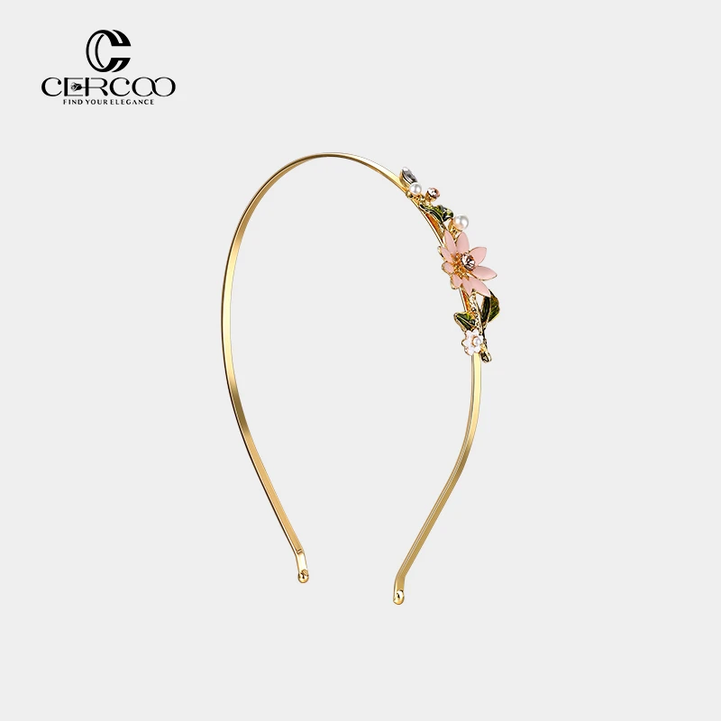Cercoo/奢蔻桃夭系列桃花手工滴油花朵森系外出发饰头箍发卡发箍