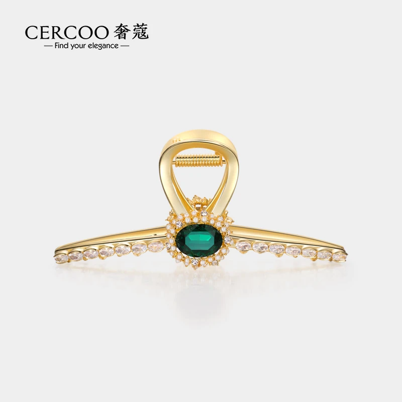 Cercoo/奢蔻 合金仿珍珠发饰 维多利亚原创简约珍珠大号抓夹