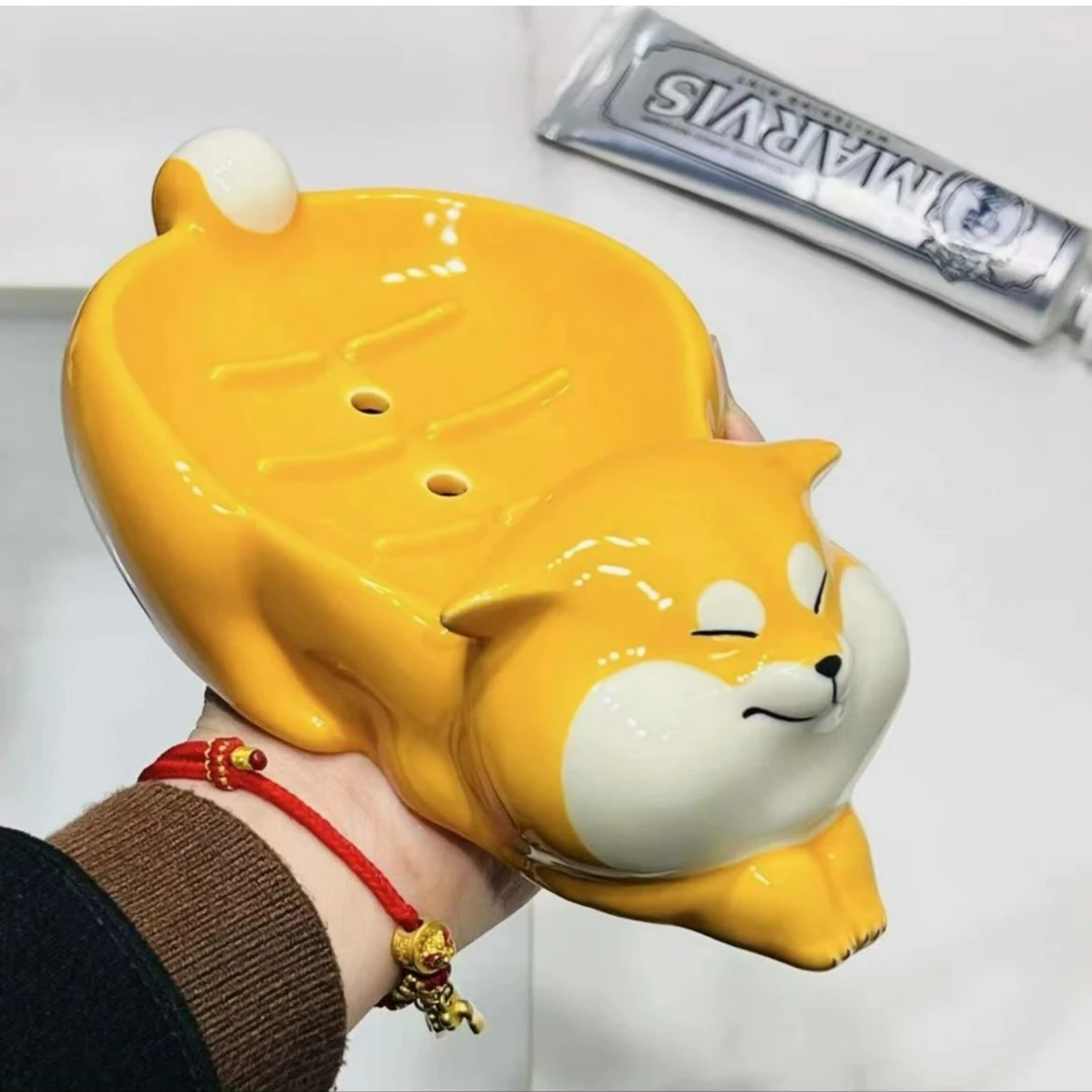 陶瓷香皂盒可爱创意可沥水浴室不积水肥皂盒免打孔卫生间洗漱台皂