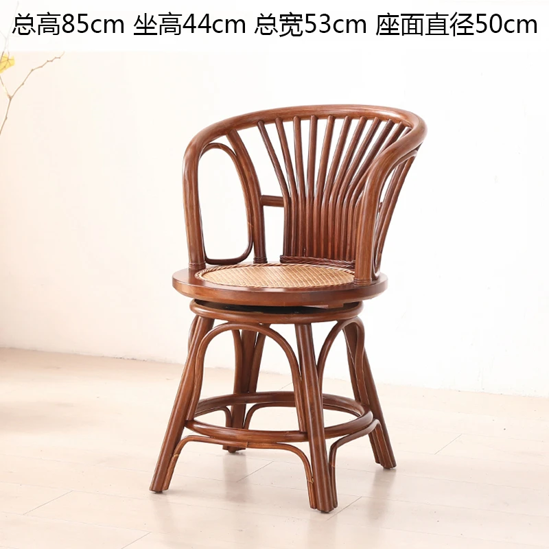 藤编小转椅单人椅 藤椅户外室内餐椅客厅休闲椅阳台椅老人椅