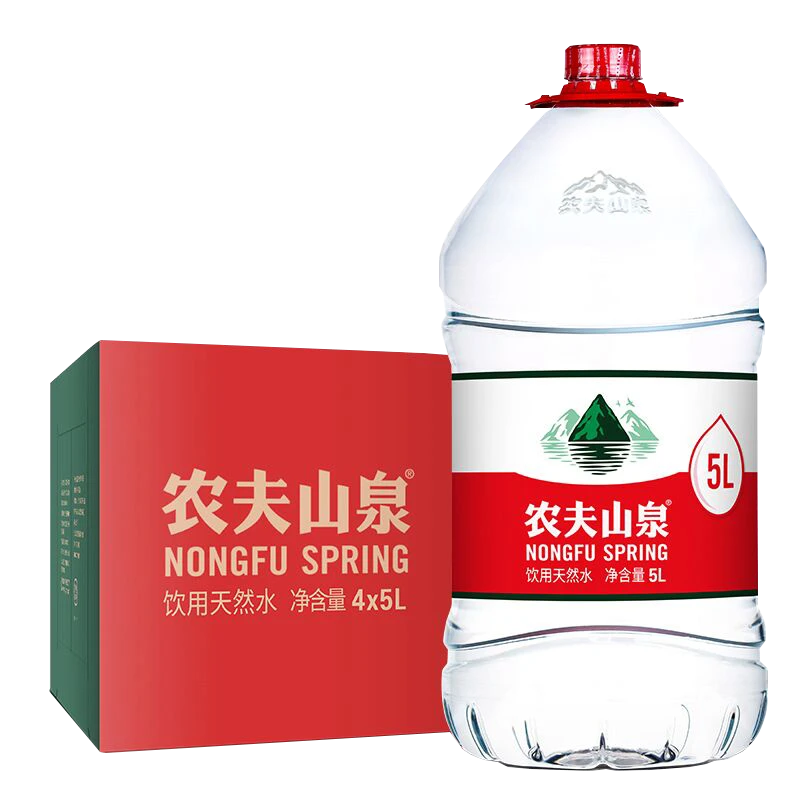 农夫山泉 饮用天然水5L*4桶 整箱装 桶装水