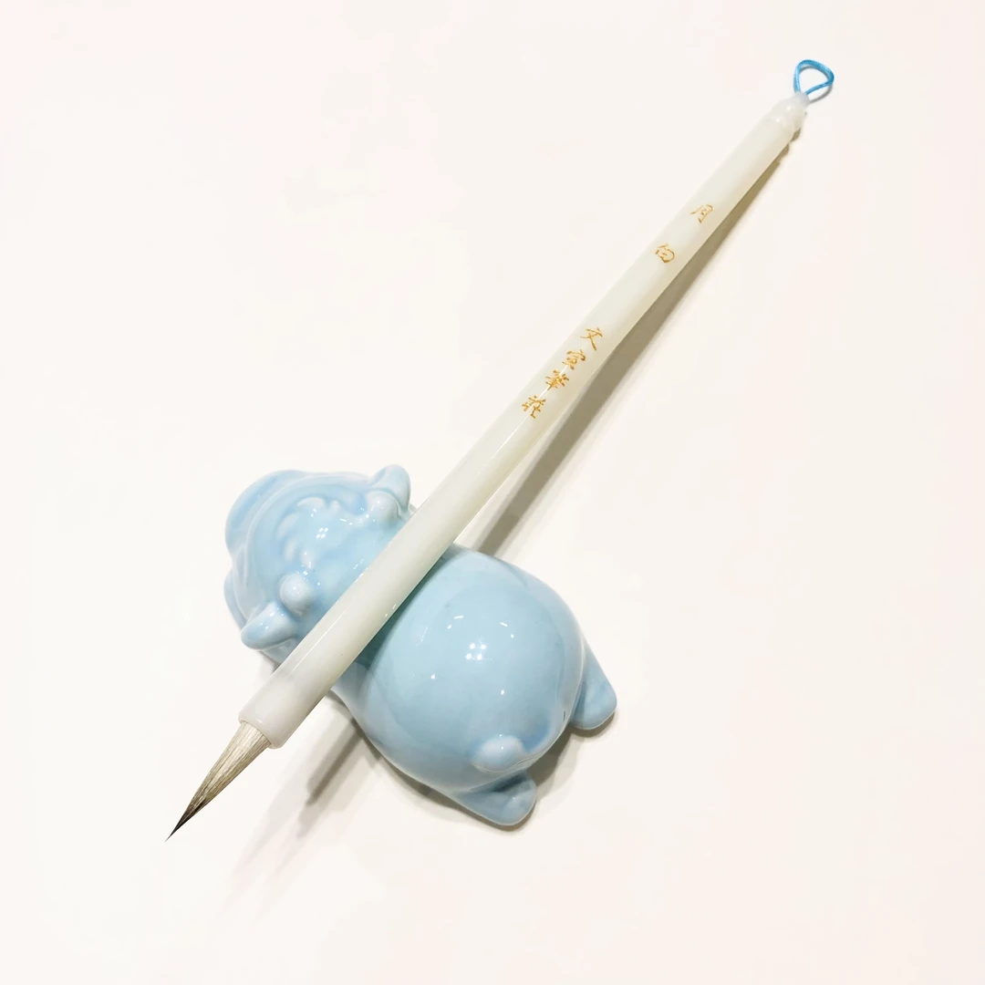 【月白】出锋1.8cm兼毫小楷毛笔簪花蝇头描红落款题字勾线国画