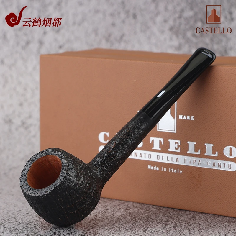 云鹤意大利Castello卡斯特罗石楠木烟斗Old喷砂系列KK直斗