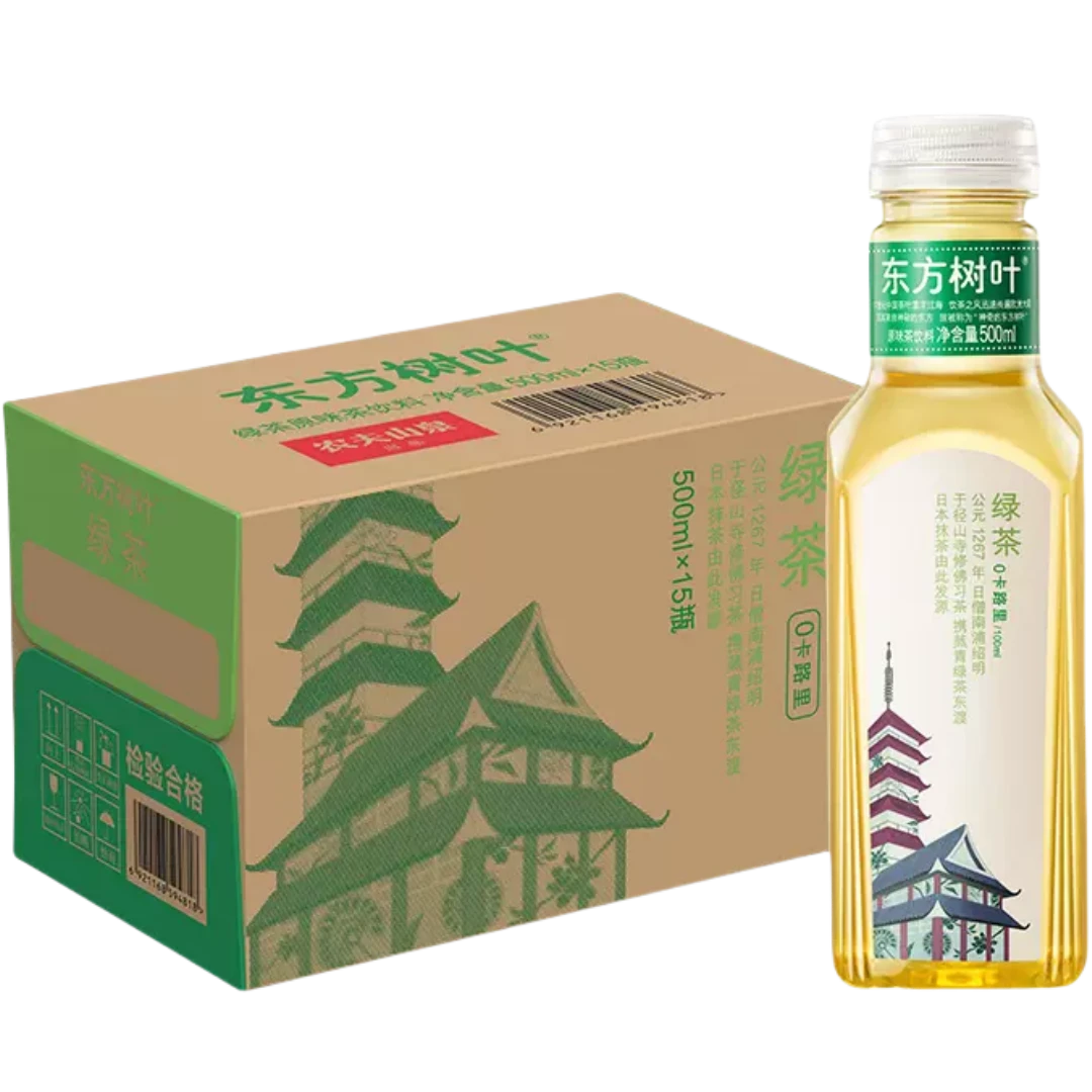 东方树叶绿茶500ml*15瓶【京东送货上门】夏日必备饮品东方树叶500整箱