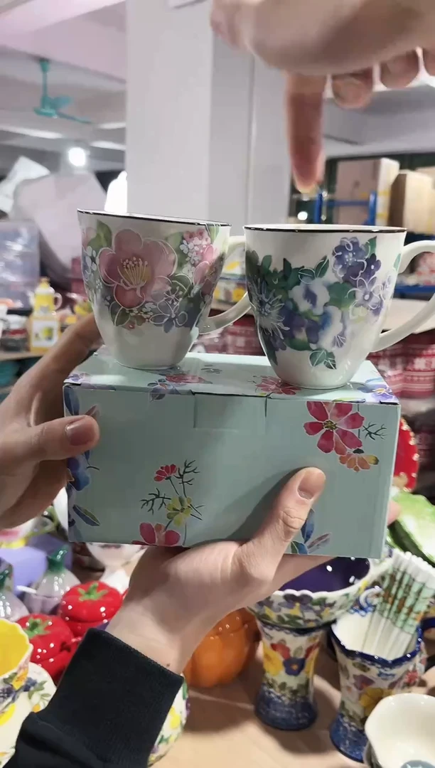 【闪购商品】陶瓷盘2个马克杯