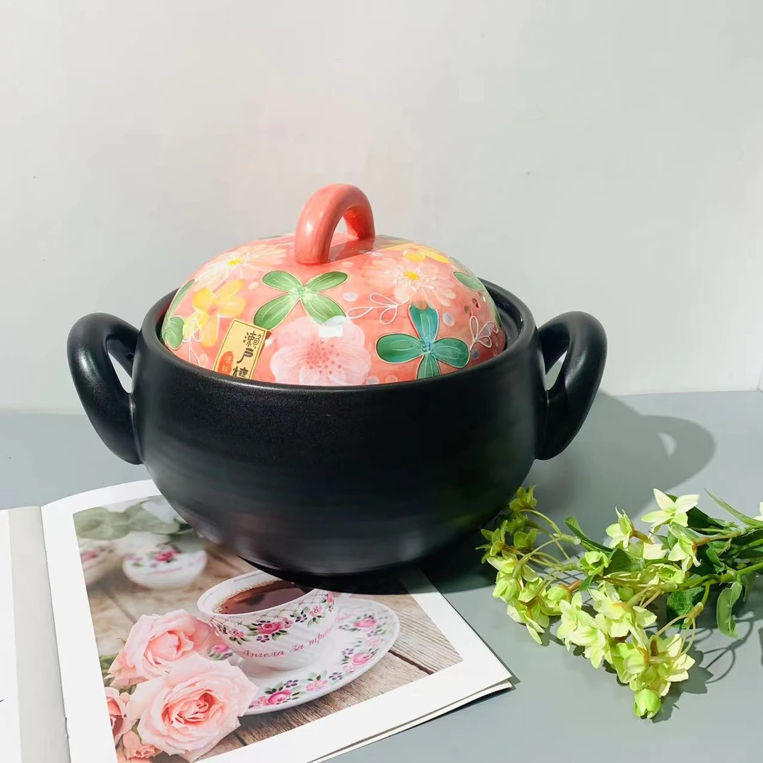 濑户烧群芳争艳系列砂锅3L