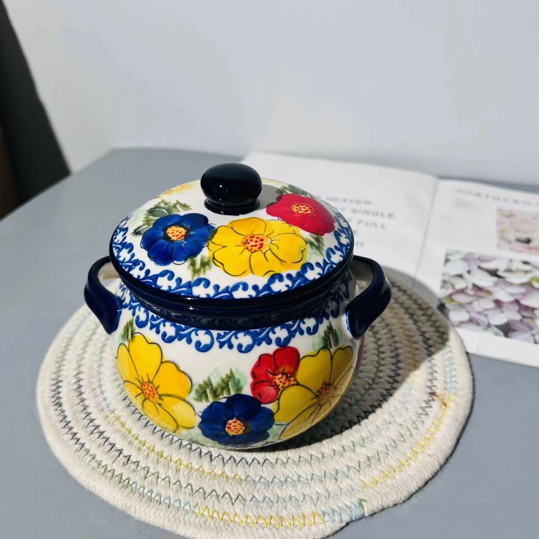 千红-6寸双耳带盖糖罐