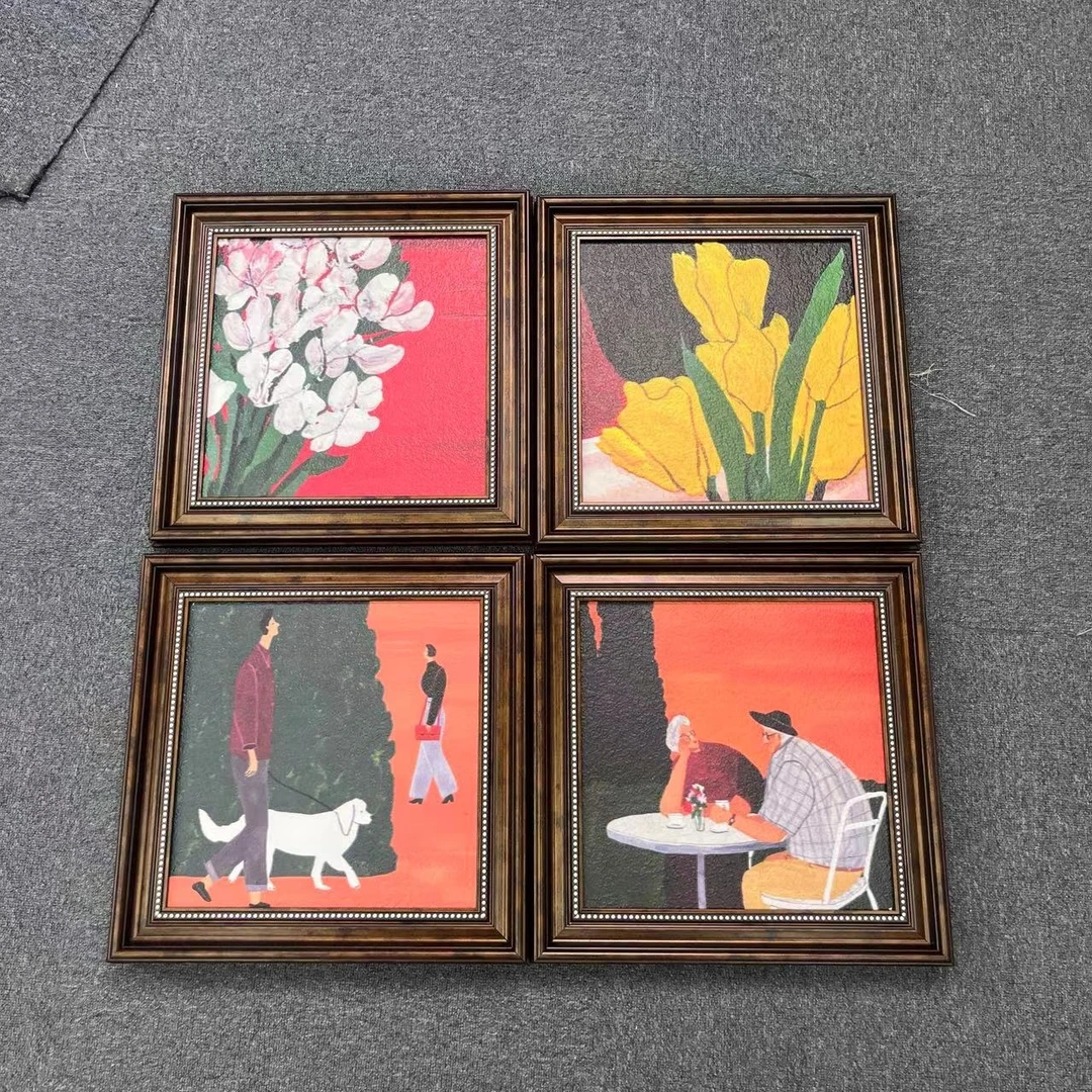 中古风餐厅装饰画高级感客厅卧室壁画抽象人物小众艺术挂画404