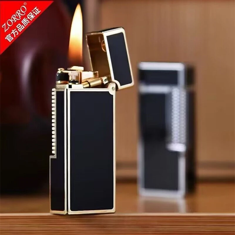 佐罗Z728窄版侧滑液压连杆树脂黑商务个性创意煤油打火机