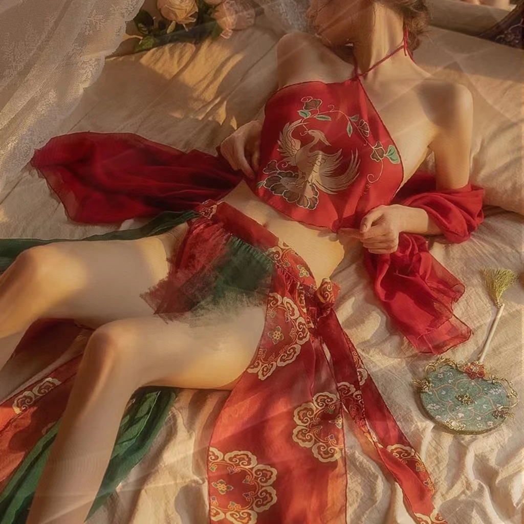 古风新款汉服性感美背性感套装调情睡衣女轻奢睡裙薄款显瘦大码