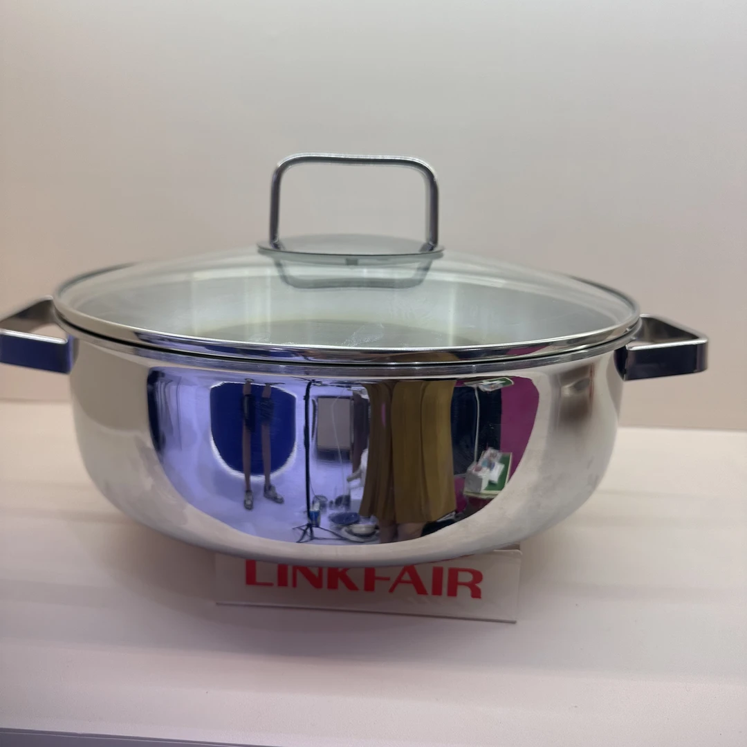 18-10不锈钢高端一体成型28x10cm矮汤锅火锅锅