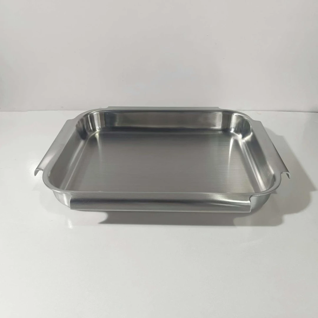 18-10不锈钢专用烤鱼盘托盘烤盘方盘家用盆盘子双耳食品级40x32cm