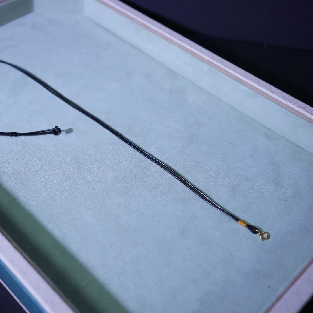 18k金编织绳黄金扣头百搭款项链手工编织可调节