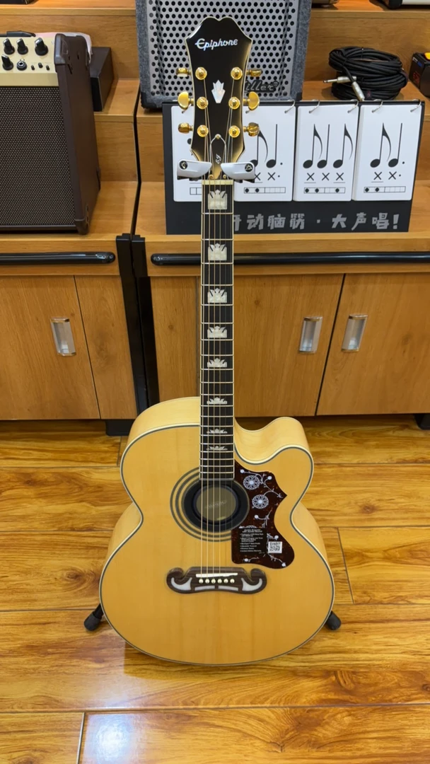 Epiphone易普锋吉他 蜂鸟 EJ200 CE 云杉木 枫木背侧版 42寸