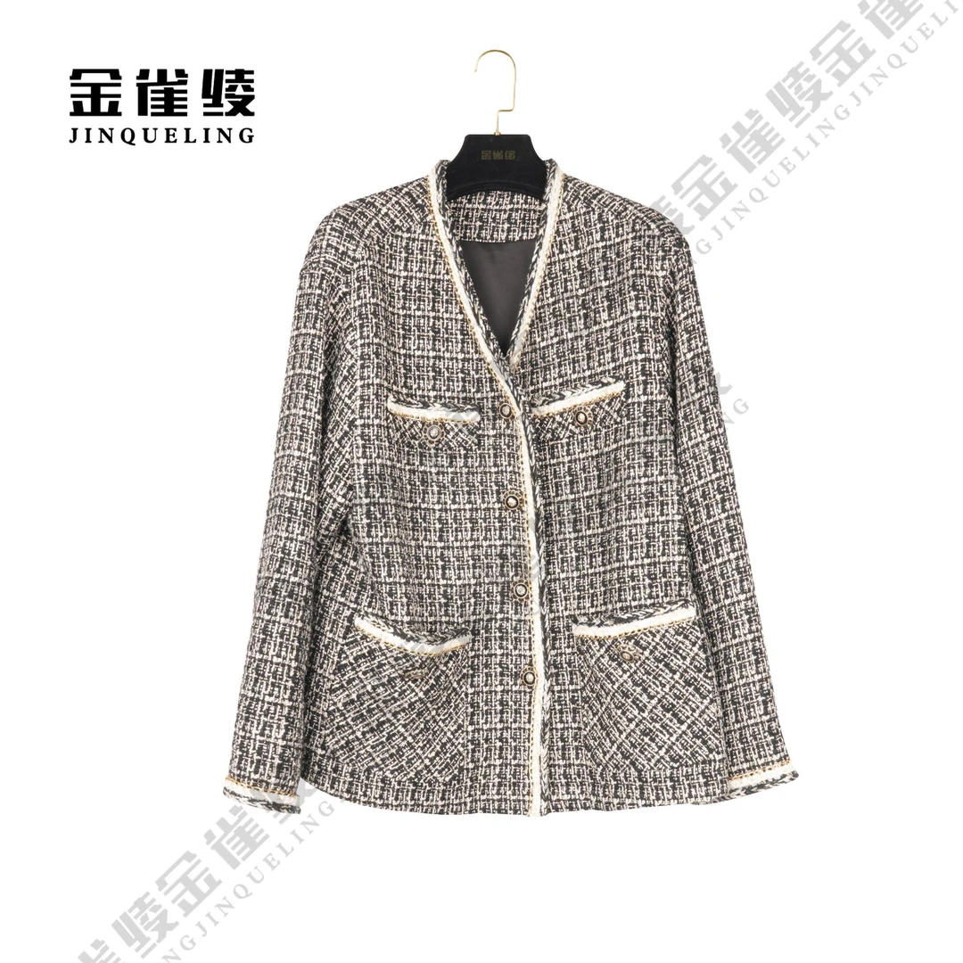 【金雀绫】法式小香风轻奢春秋宽松洋气短款气质外套B23089