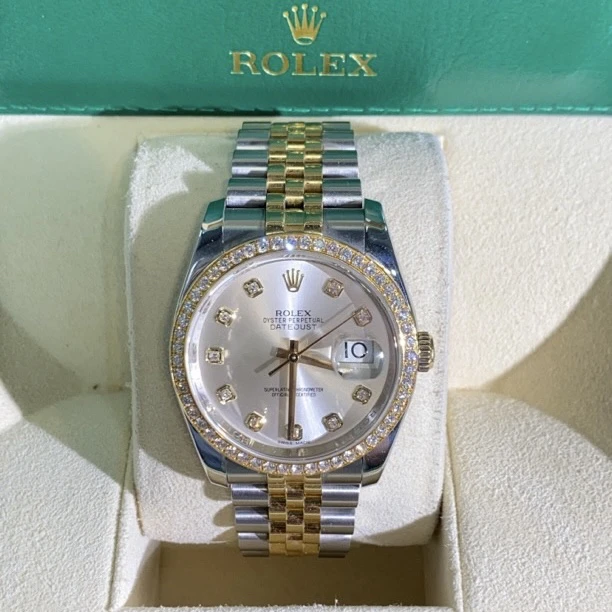 99新 Rolex/劳力士 日志116243/36盘/银盘/原盘原钻自动机械/单表