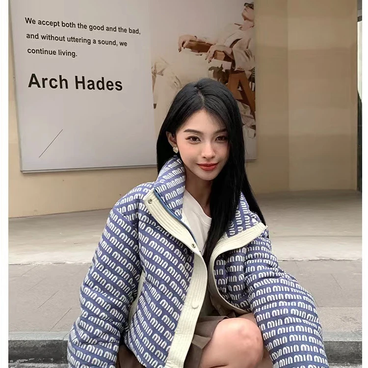 【LZ】冬日开场白·辣妹高腰字母提花鹅绒外套MD33331-1