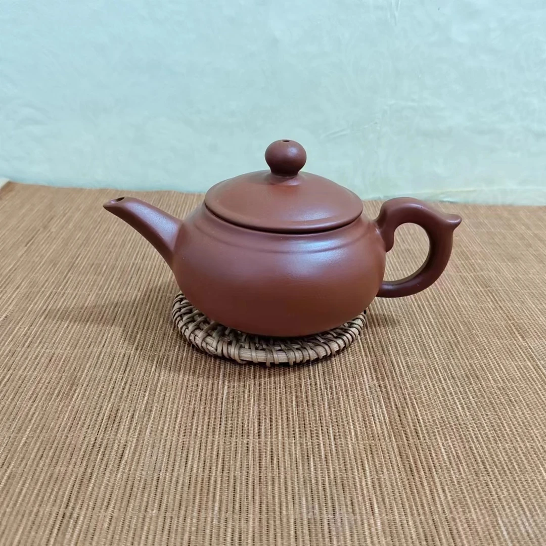 创意潮州手拉壶中式紫砂壶冲茶壶泡茶壶功夫茶具朱泥家用150ml