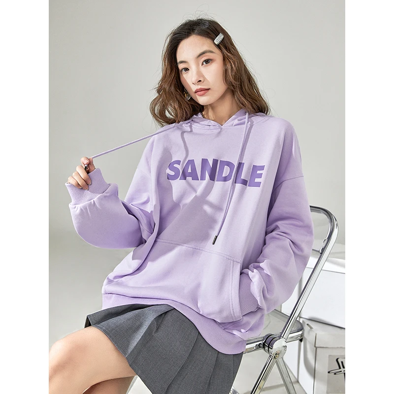唐狮美式时髦出街连帽卫衣女2023春秋款宽松上衣潮牌928126152703