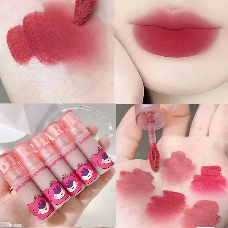 可爱小熊暴击~莓熊唇釉哑光雾面丝绒素颜学生女口红显白不掉色ins