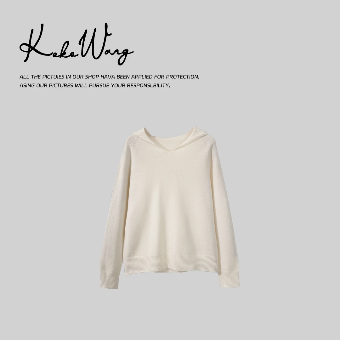 KOKOWANG 280克无缝一体多巴胺穿搭连帽针织羊毛衫N2594J10Z42
