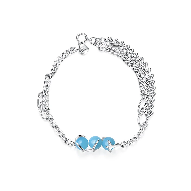 铜合金仿水晶手链 星光轨迹系列 蓝色手链欧美女嘻哈2025新款轻奢