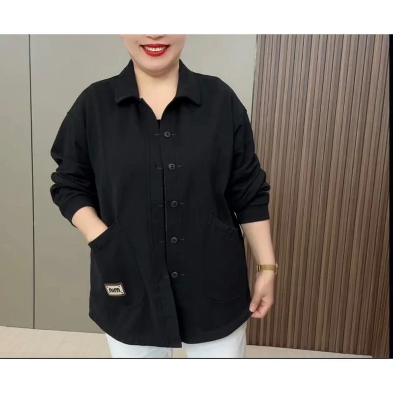 倾城3295洋气早秋新款大码显瘦百搭纯色时尚外套