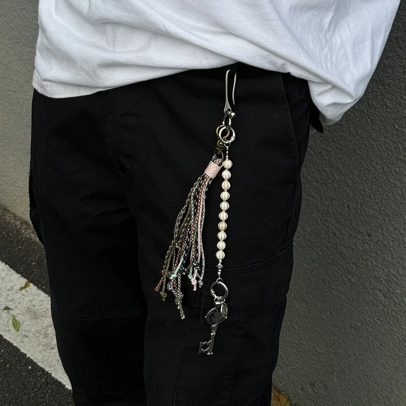 ironworks原创设计感串珠挂件cleanfit复古编织绳包包挂饰高级感