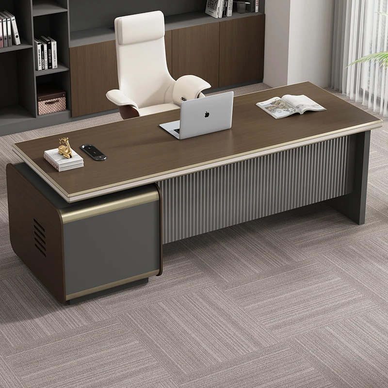 办公桌轻奢高级感总裁桌高档大班台经理主管桌椅老板桌办公室家具