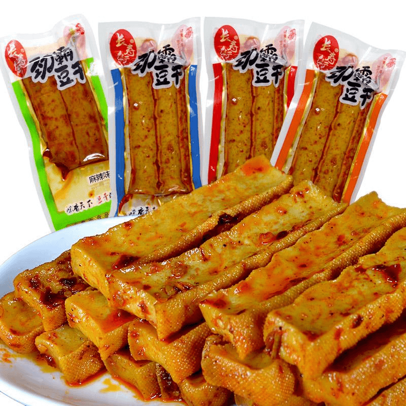 长寿街手撕豆干素肉小零食香辣小包装豆腐干湖南特产麻辣小吃笋0g