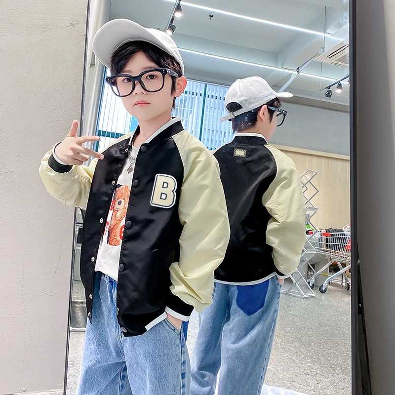 2025新款男童棒球服外套春装新款童装男宝宝长袖上衣儿童休闲衣服