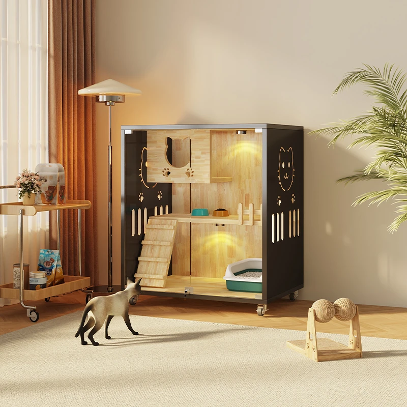 猫咪别墅猫笼小户型不占地猫别墅猫柜家用室内猫窝实木猫舍猫屋